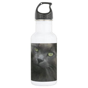 Botella De Agua Gato azul ruso gris y largo