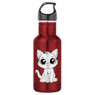 Botella De Agua Gato blanco adorable