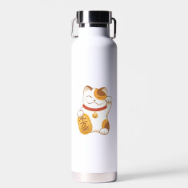 Botella De Agua Gato Calico Japonés Afortunado, Maneki Neko