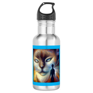Botella De Agua Gato de animal espiritual 3