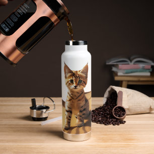 Botella De Agua Gato de Arena Personalizado