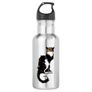 Botella De Agua Gato de Calico "Le Chat Noir" Parodia de gatos de