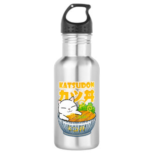 Botella De Agua Gato de cerdo Katsudon
