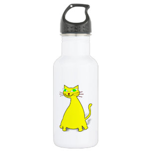 Botella De Agua Gato de grasa amarillo