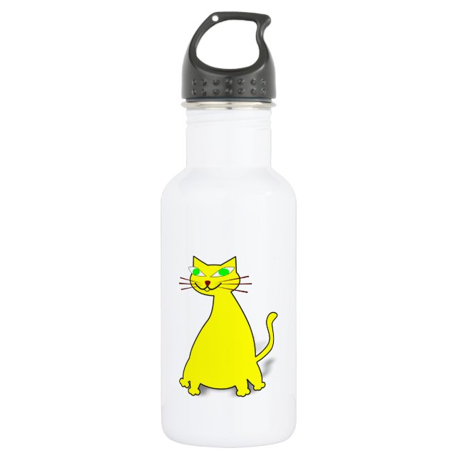 Botella De Agua Gato de grasa amarillo (Anverso)