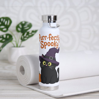 Botella De Agua Gato de Halloween perfectamente espeluznante