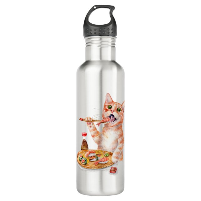 Botella De Agua Gato de sushi (Anverso)