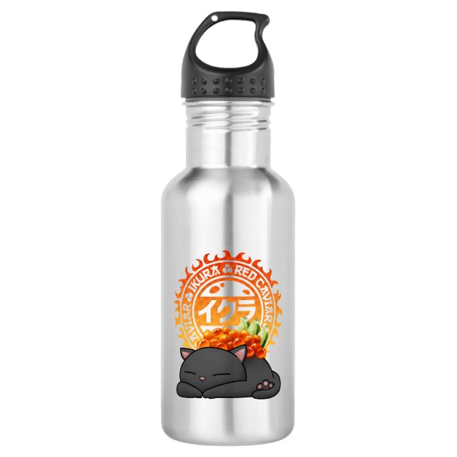 Botella De Agua Gato de Sushi Ikura Salmon Roe (Anverso)