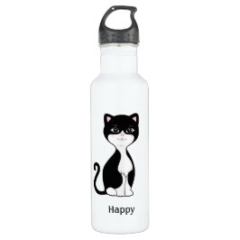 Botella De Agua Gato de Tuxedo Feliz