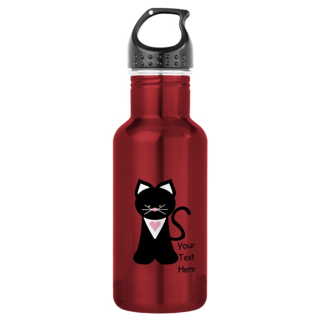 Botella De Agua Gato del smoking (personalizable) (Anverso)