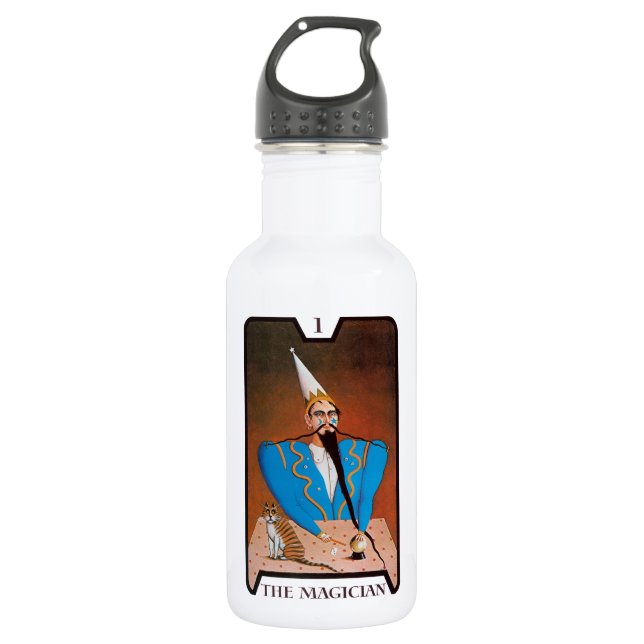 Botella De Agua Gato en la tarjeta Tarot, artista desconocido (Anverso)