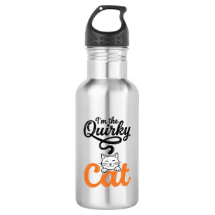 Botella De Agua Gato extravagante grabado vintage diseño amante de