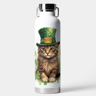 BOTELLA DE AGUA GATO FLUFO CON TEMA IRLANDÉS