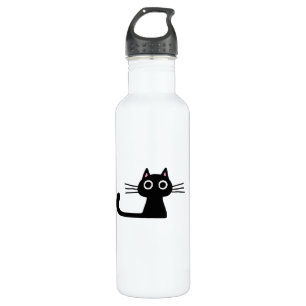 Botella De Agua Gato gatito gatito negro lindo - Funky Feline