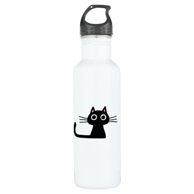 Botella De Agua Gato gatito gatito negro lindo - Funky Feline (Anverso)