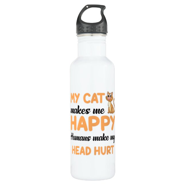 Botella De Agua Gato Gato Gato Gato Mascota Gatito Regalo Gracioso (Anverso)