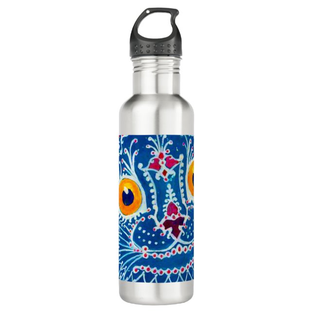Botella De Agua Gato gótico azul (Anverso)