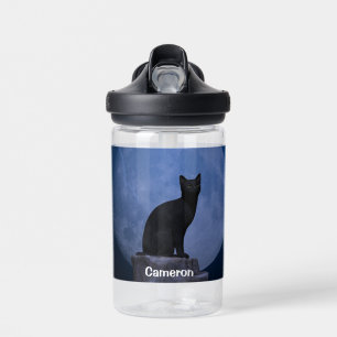 Botella De Agua Gato iluminado por la luna