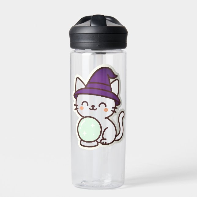 Botella De Agua Gato Kawaii Halloween - Magnífico y adorable Spook (Delante)