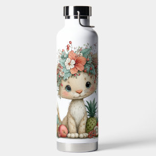 BOTELLA DE AGUA GATO KITTY TEMÁTICO DE VERANO ADORABLE Y RARO