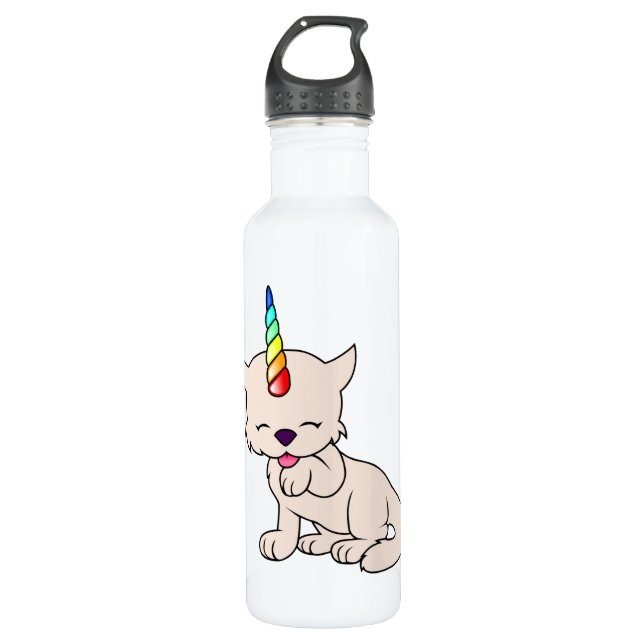 Botella De Agua Gato mágico = Kittycorn del unicornio (Anverso)