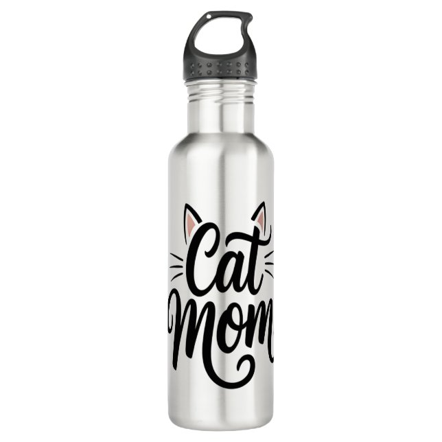 Botella De Agua Gato Mamá Whiskers y Oídos (Anverso)