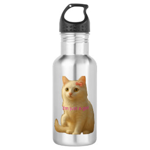 Botella De Agua Gato Meme de Estética Suave y Femenina
