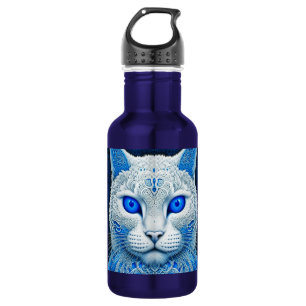 Botella De Agua Gato Místico Blanco Arte Etéreo de IA