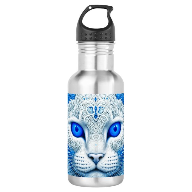 Botella De Agua Gato místico blanco Eéret AI Art (Anverso)
