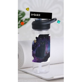 Botella De Agua Gato negro celeste espíritu místico animal cósmico