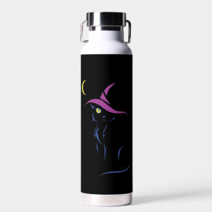 Botella De Agua Gato negro de Halloween