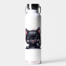 Gato negro de Kawaii Adorable