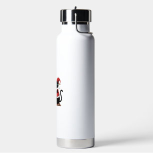 Botella De Agua Gato negro de Navidad sombrero de Santa árbol rató