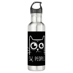 Botella De Agua Gato Negro Ew Personas Funny Gato Lover