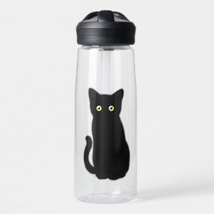Botella De Agua Gato negro, gatito lindo, diversión espumocrática