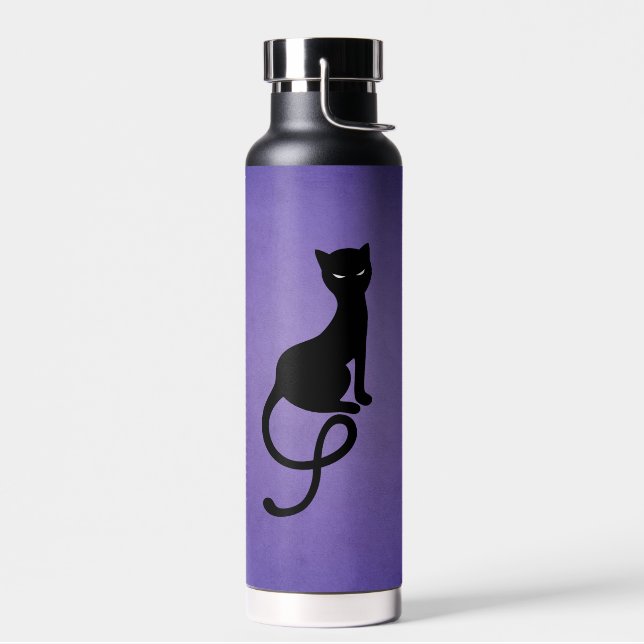 Botella De Agua Gato Negro Purple Elegant Evil Kitty (Izquierdo)