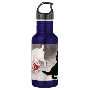 Botella De Agua Gato negro y gato blanco, Takahashi Shotei
