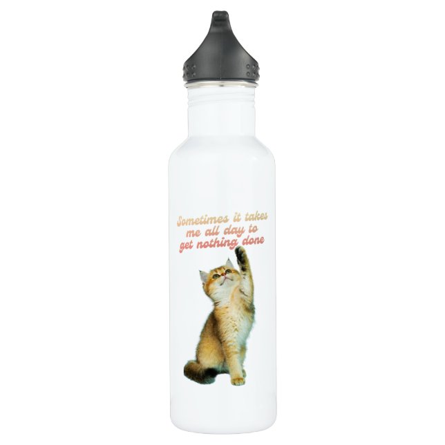 Botella De Agua Gato perezoso amante gracioso gato (Derecha)