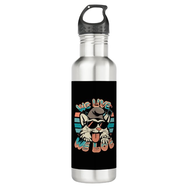 Botella De Agua Gato Pituf - Vivimos Amamos  (Anverso)
