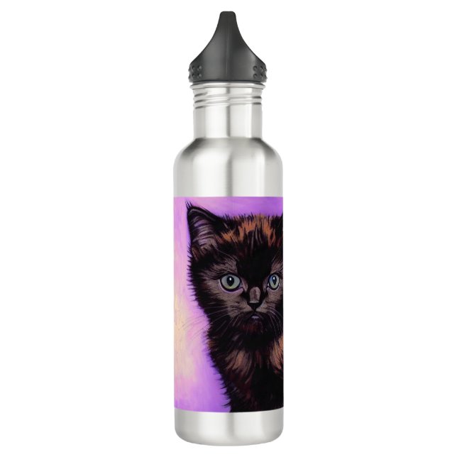 Botella De Agua Gato púrpura estilo Van Gogh (Izquierda)