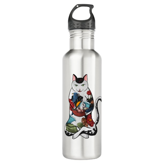 Botella De Agua gato ramen (Anverso)