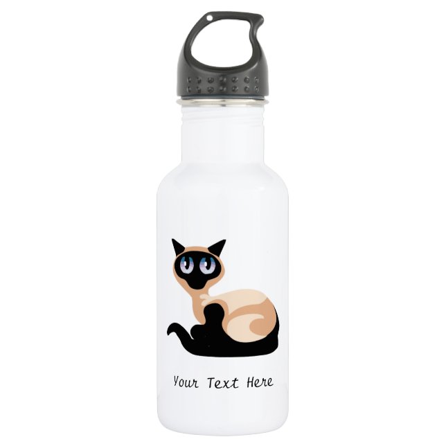 Botella De Agua Gato siamés (personalizable) (Anverso)