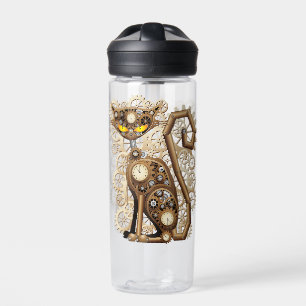 Botella De Agua Gato Steampunk Máquina de estilo vintage retro