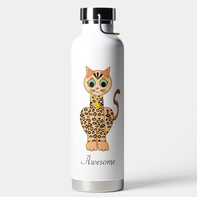 Botella De Agua Gato Tigre Hermoso (Izquierda)
