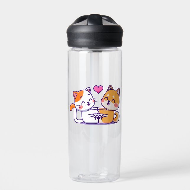 Botella De Agua Gato y Shiba Inu (Delante)