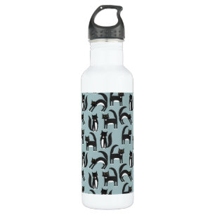 Botella De Agua Gatos de Tuxedo en blanco y negro