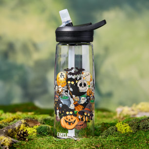 Botella De Agua Gatos divertidos de Halloween en una fiesta
