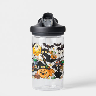 Botella De Agua Gatos divertidos de Halloween en una fiesta