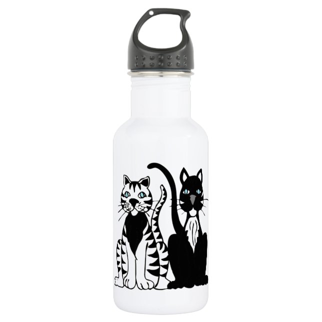 Botella De Agua Gatos gemelos Personalizados (Anverso)
