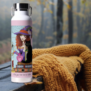 Botella De Agua Gatos Libros Pociones De Brujas